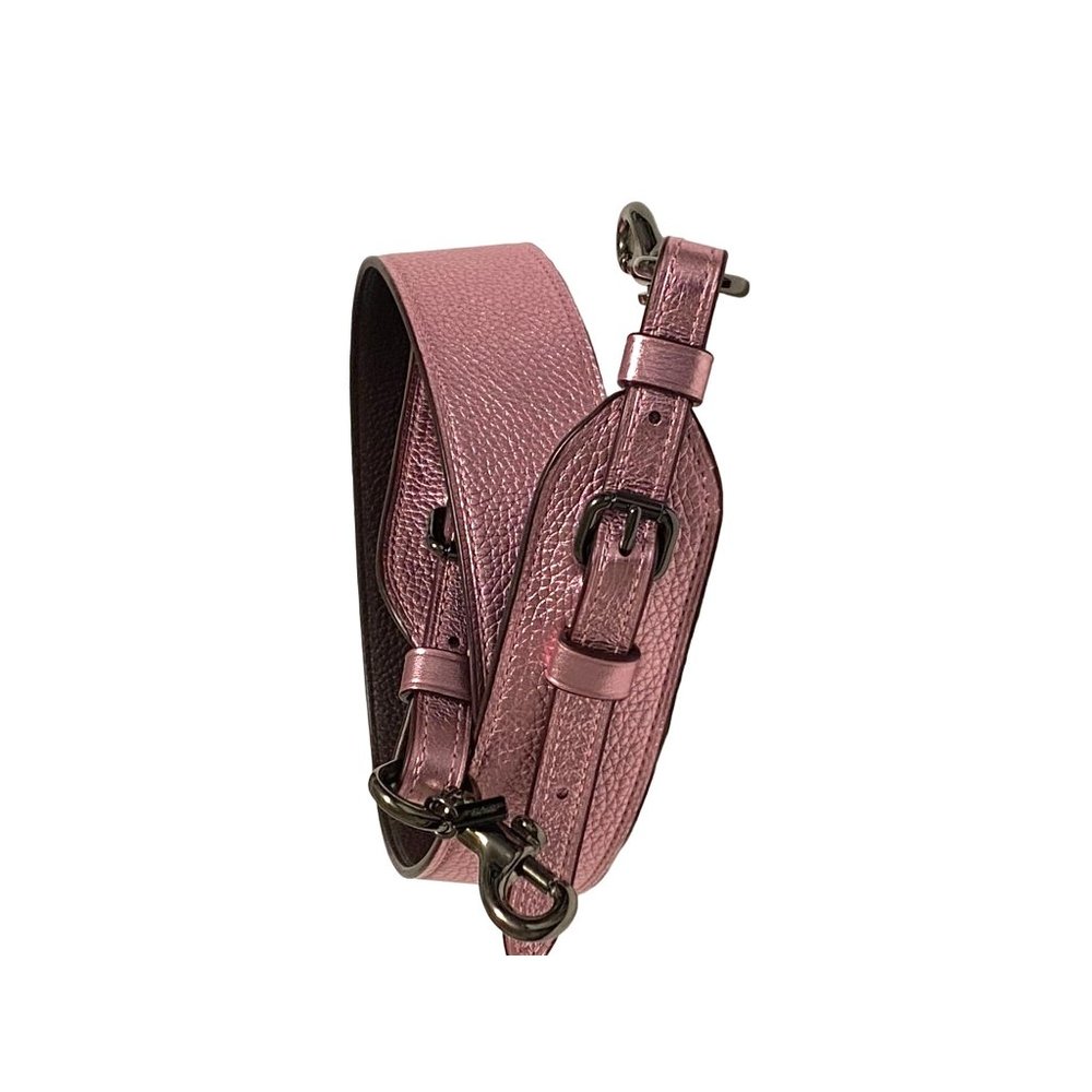 Coach Metallic Blush Pebble Leather Novelty Strap New Guitar Handbag Adjustable - Picture 12 of 12
